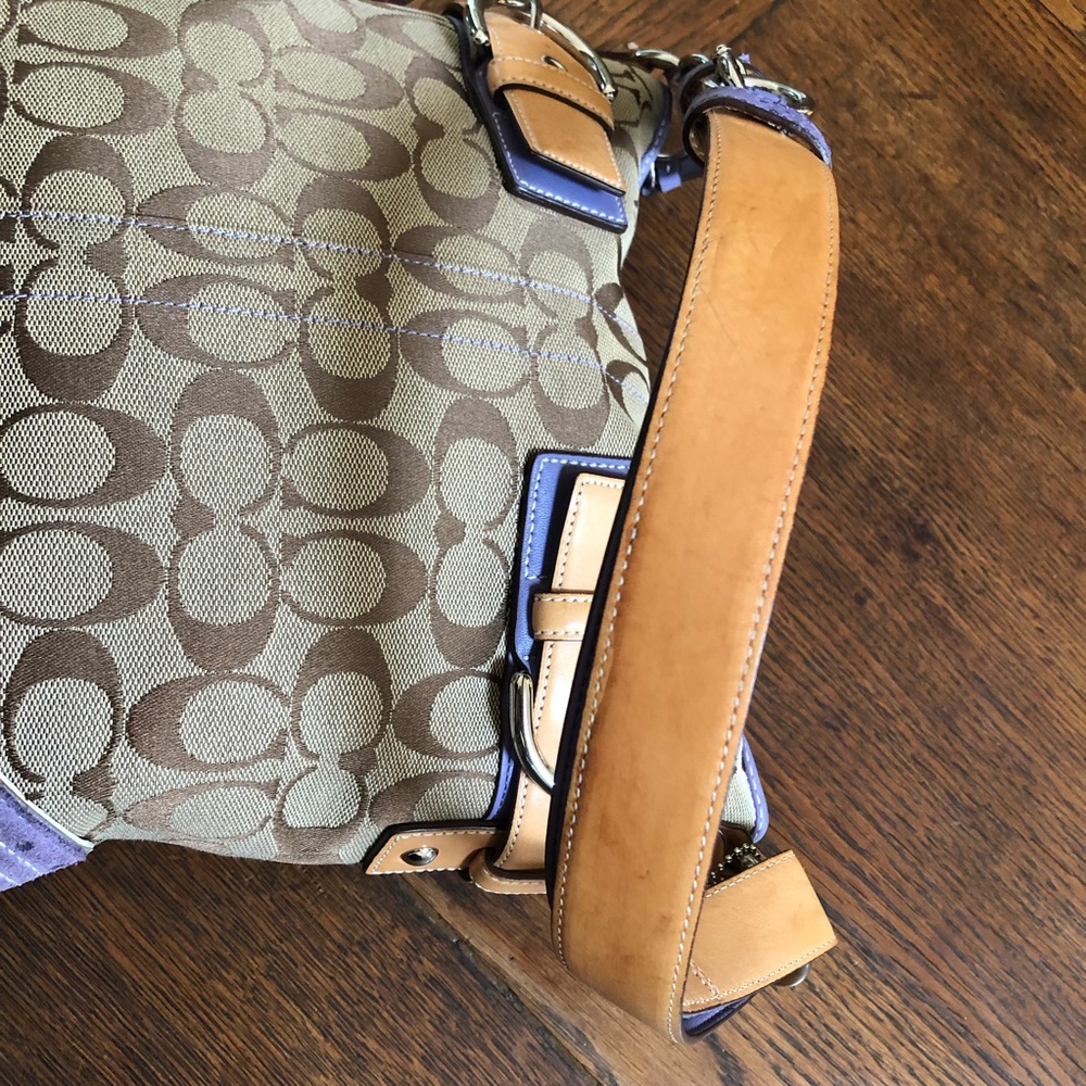 Vintage Coach 1487 Signature Canvas/Suede Shoulder Bag - Picture 10 of 16